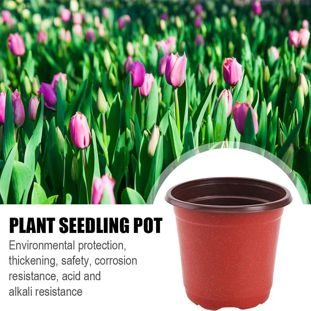 

50pcs Plant Pot Thickened Nutrition Bowl Outside Red Inside Black Plastic Seedlings Transition Flowerpot Garden Succulent Pot