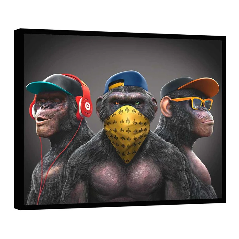 

Canvas Poster Monkey Wall Art Animal Pictures Posters Canvas Prints Canvas HD Print for Home Living Room Decor Wall Art Gift
