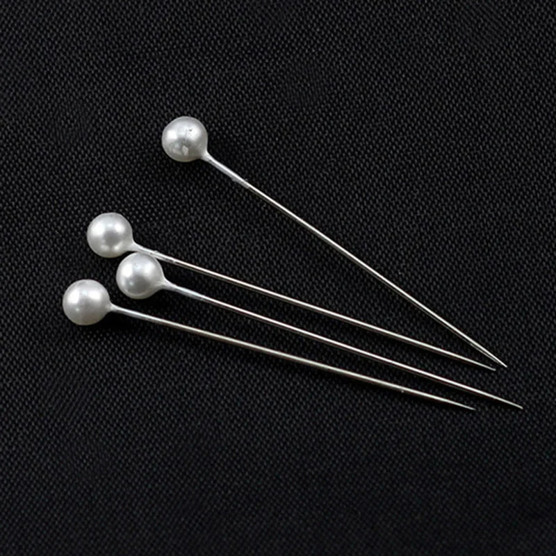 

100pcs/box 36mm Round Pearl Head Dressmaking Pins Weddings Corsage Florists Sewing Pin Mixed Color Accessories GYH