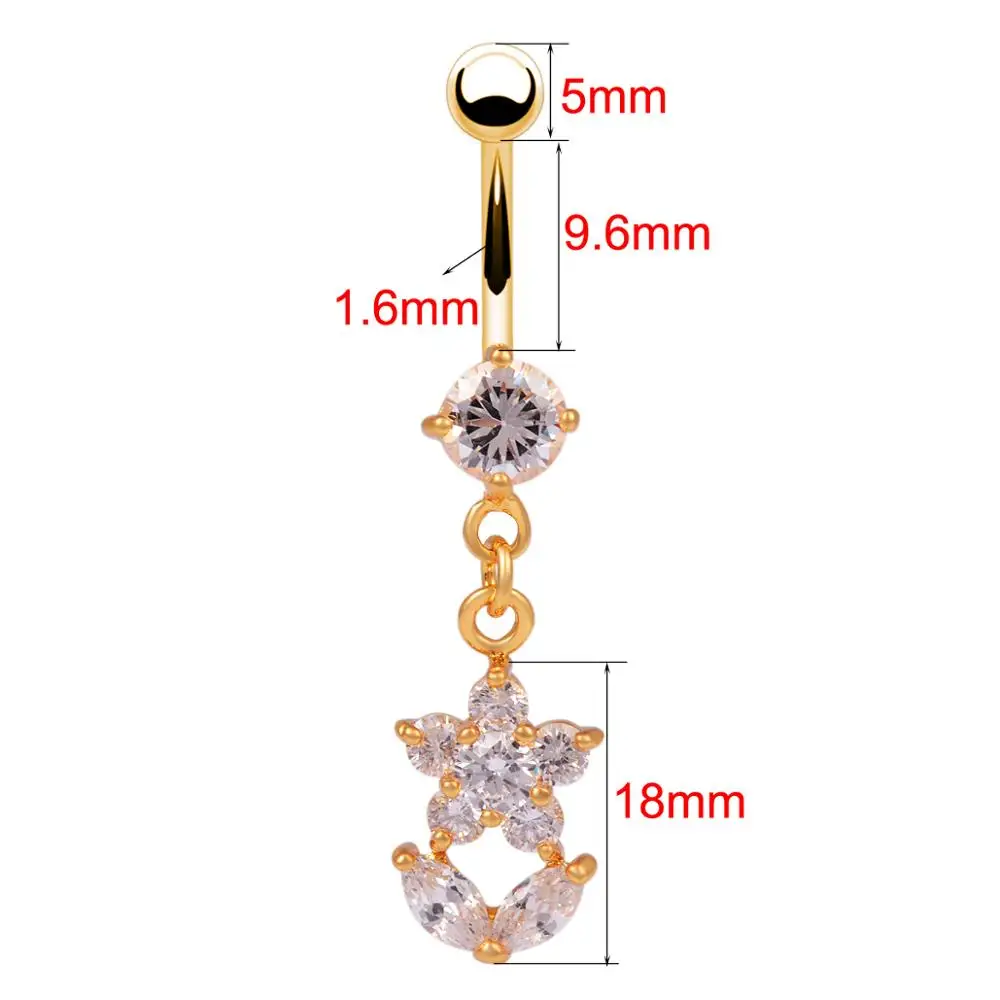 Ювелирные изделия Eudora прозрачное украшение для пирсинга живота с фианитами