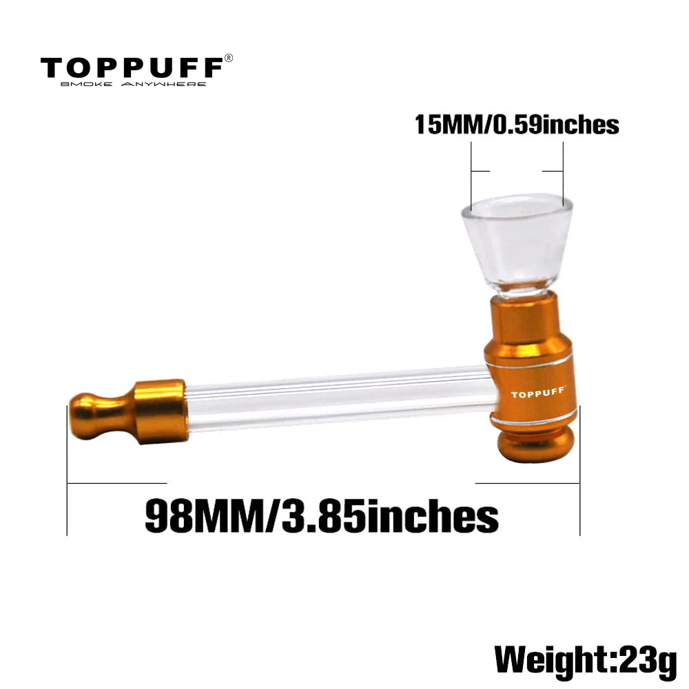 TOPPUFF стеклянные курительные трубки 15 мм Стеклянная Чаша металлическая табак