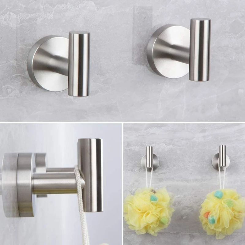 

4 Pcs Bathroom Accessory Kit Bathroom Hardware Kit Brushed Wall Hanging-Including 12-Inch Towel Bar Toilet Paper Holder