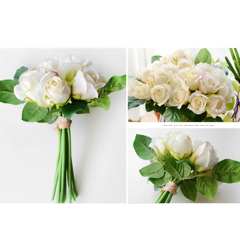 Сертифицированные поддельные цветы 9 головок Роза Каролина BouqueDecor|Цветочные