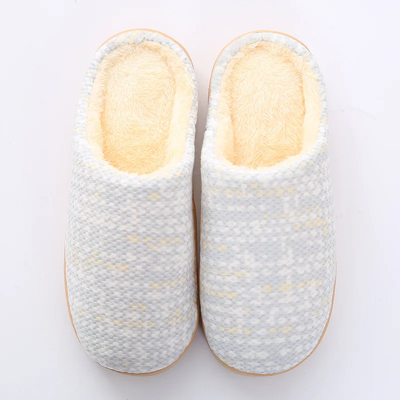 light blue Зимняя обувь из хлопчатобумажной ткани; женские домашние тапочки теплый плюш анти-скольжения для влюбленных; домашние тапочки мужская без шнурков женские домашние шлепанцы без задника с открытыми пальцами - Цвет: light blue