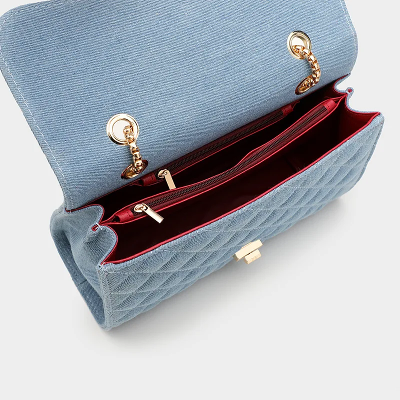 2020 новая изящная женская джинсовая ромбовидная сумка через плечо