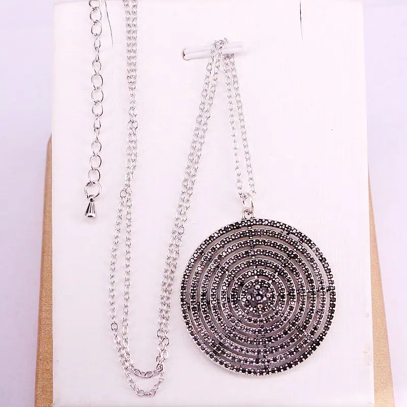 4 шт. круглые подвески серебряного цвета с фианитами | Украшения и аксессуары