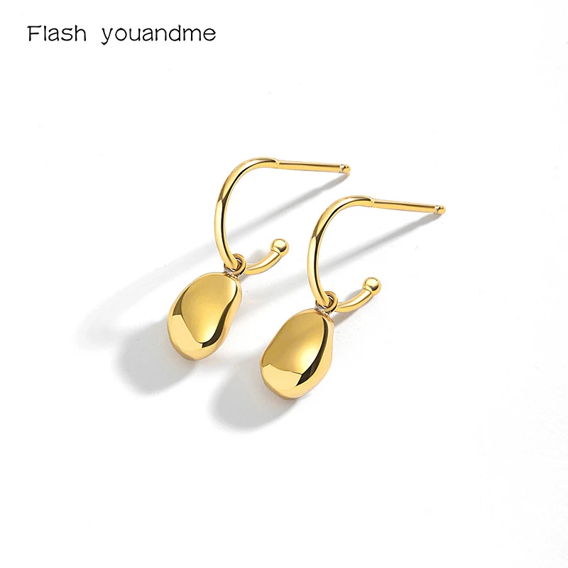 

Water Drop Pendant S925 Sterling Silver Ear Studs Female Silver Earrings Minimalism Brincos Pendientes Woman Decoration Gifts