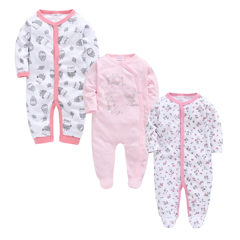 2020 3 шт./лот одежда для маленьких девочек осенне-летний хлопковый комбинезон