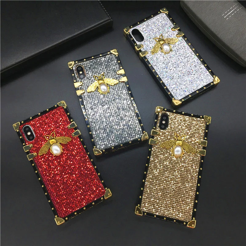 Роскошный брендовый блестящий чехол для телефона с изображением пчелы