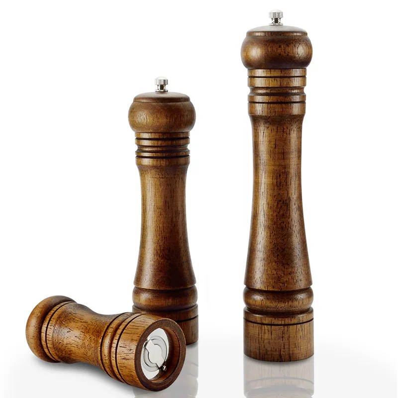 

5" 8" 10" Pepper Mill Wood Pepper Shakers Multi-purpose Manual Pepper Grinder Oak Wood Salt Pepper for Kitchen Accessories