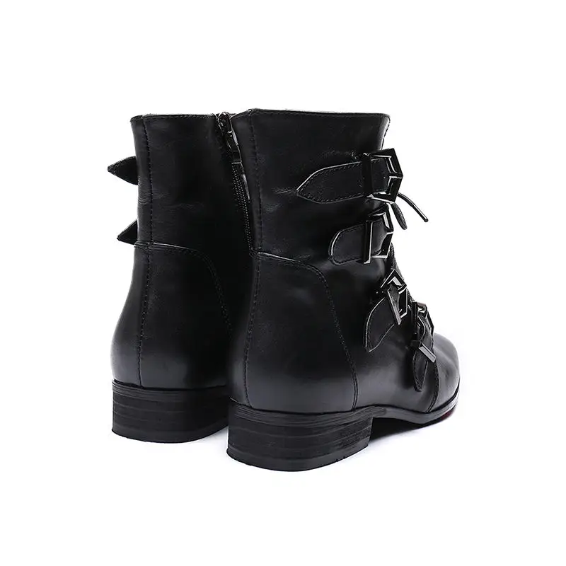 Ботильоны мужские из лакированной натуральной кожи ковбойские ботинки челси с