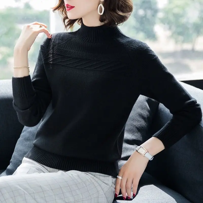 

Fdfklak Temperament Woman 2022 Spring Sweater Women's Autumn Winter New Pullover Long-Sleeved Top Knitted Bottoming Shirt M-3XL