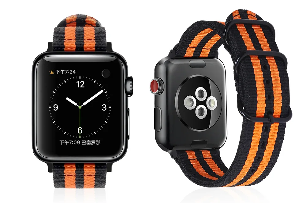 Наручных часов Apple Watch версии 5/4/3/2/1 спортивный кожаный браслет нейлоновый ремешок