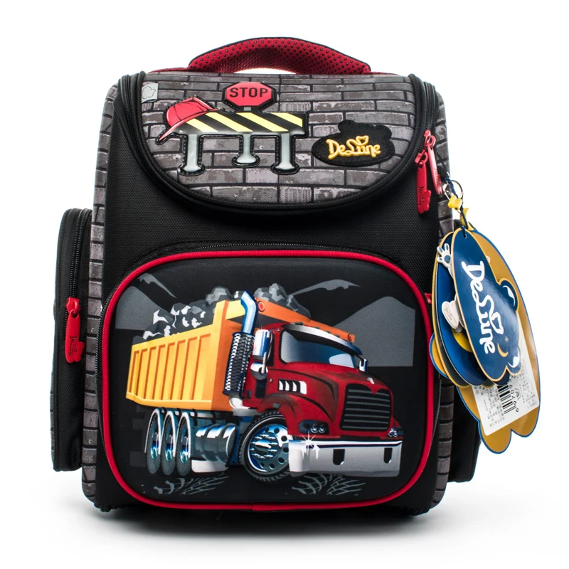 Delune, брендовые школьные сумки для девочек 1-4 лет с 3D рисунком, Детские ортопедические школьные рюкзаки для мальчиков, школьные сумки с рисунком машин