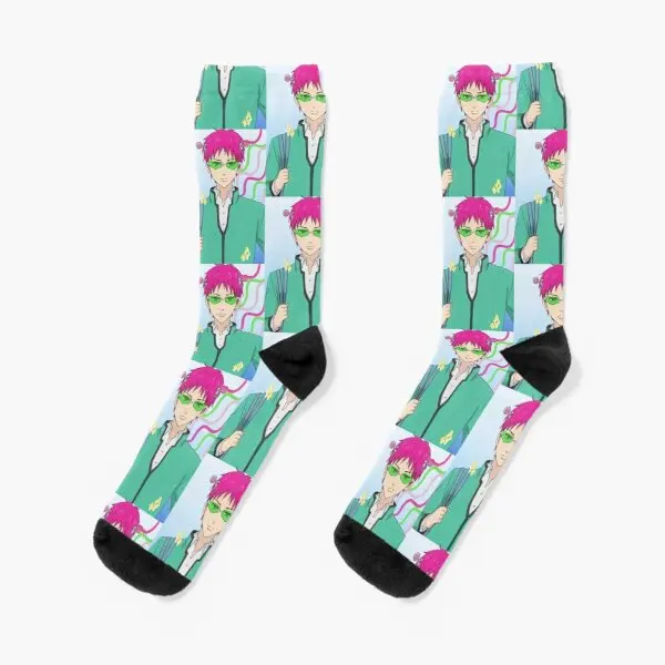 

Saiki K Anime Crew Socks Mens Women Knee High Best Ankle Black