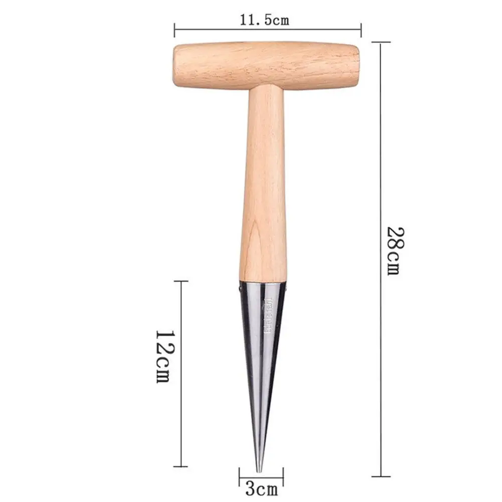 

Handle Convenience Hole Digger Garden Tool For Sow Seeds Transplant Plant Seeder Gardening Hole Puncher With Wooden