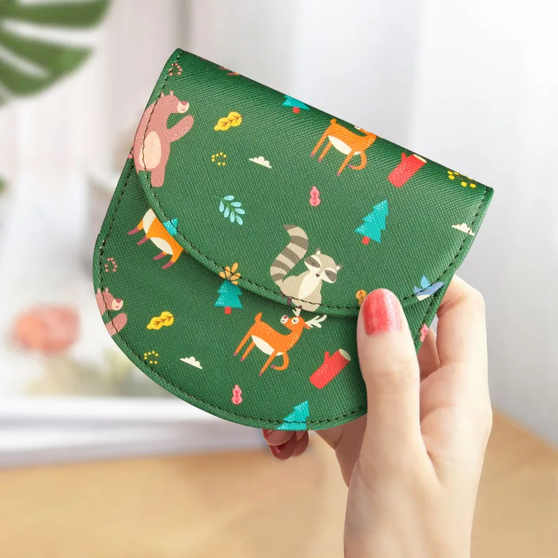 

Women's Wallet Fashion PU Leather Designer Animal Pattern Wallet Short Buckle Female Coin Purse Student Small Card Bag Money bag