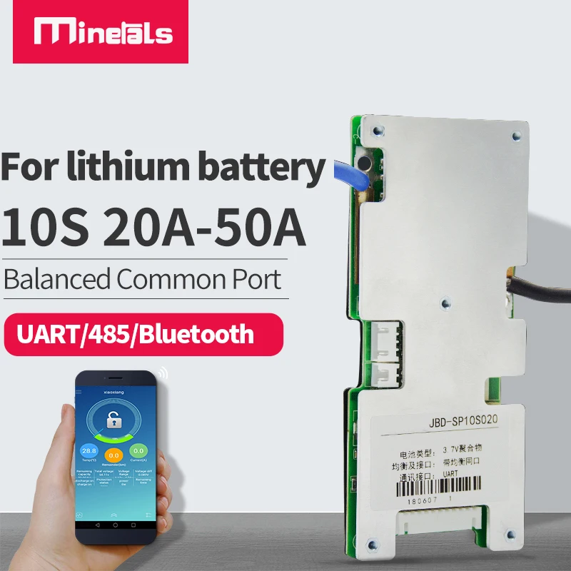 Smart 10s 36v bms li ion с балансом bluetooth pcm 18650 lipo 20a 30a 40a 50a балансировки защиты литиевая