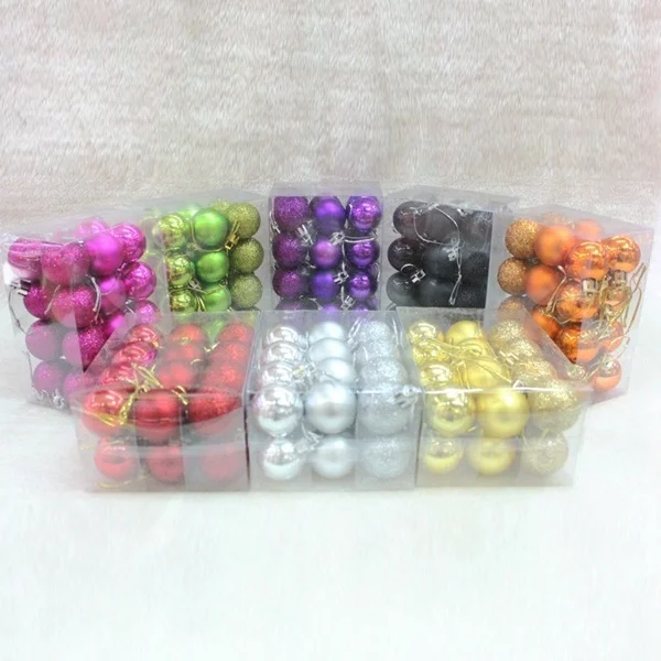 

Xnferty 24Pieces Multicolor Christmas Ball Christmas Decorative Ornaments Festive Hanging Ornaments Balls 3cm (Light Blue)