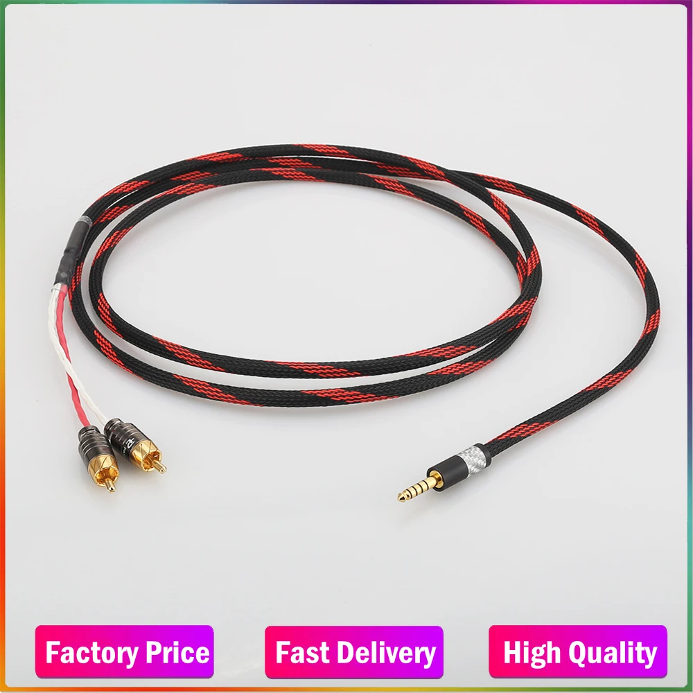 

4.4mm 5 Pole Male Balanced to 2RCA Upgraded Cable For pha2a wm1a 1z zx300a