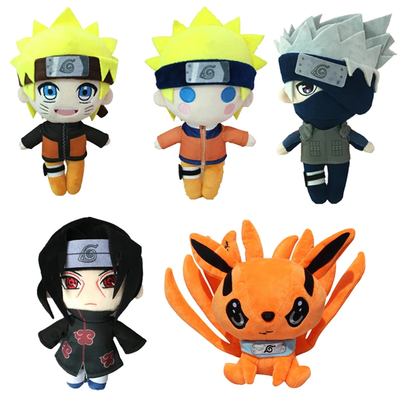 

20Cm Anime Naruto Q Version Uzumaki Naruto Kakashi Uchiha Itachi Bijuu Kurama Kyuubi Plush Doll Kids Stuffed Toys holiday gifts