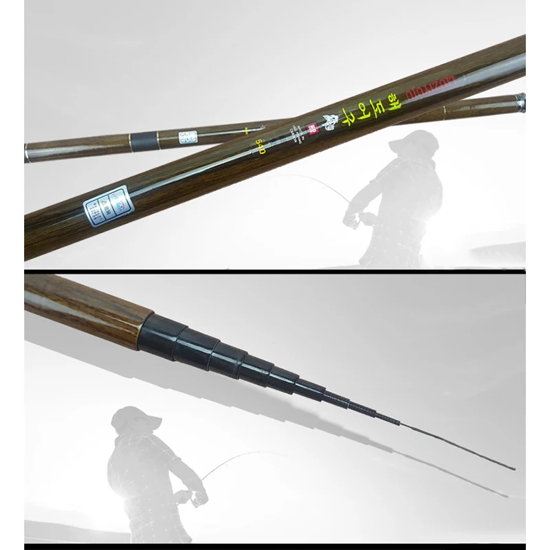 Углеродная рыболовная удочка телескопическая Сверхлегкая жесткая для потока