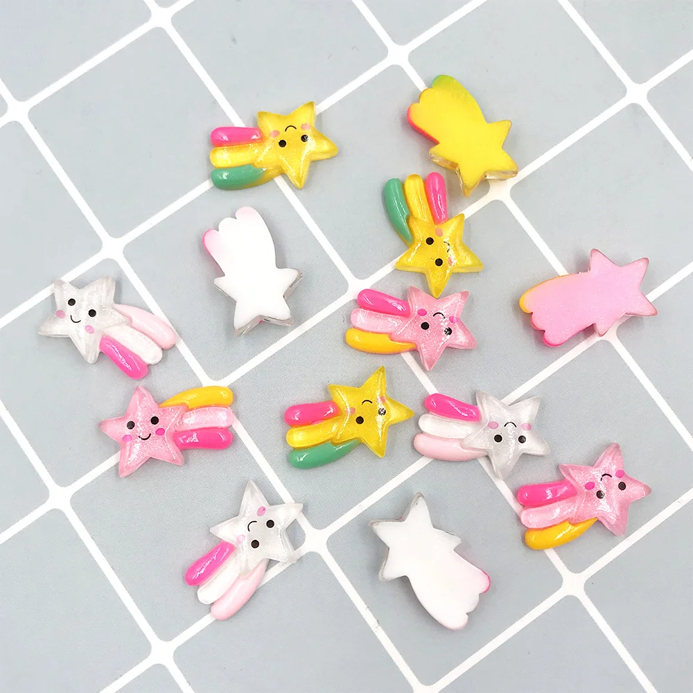 50 шт. глиттер метеоритный с плоской обратной стороной кабошон каваи Детские