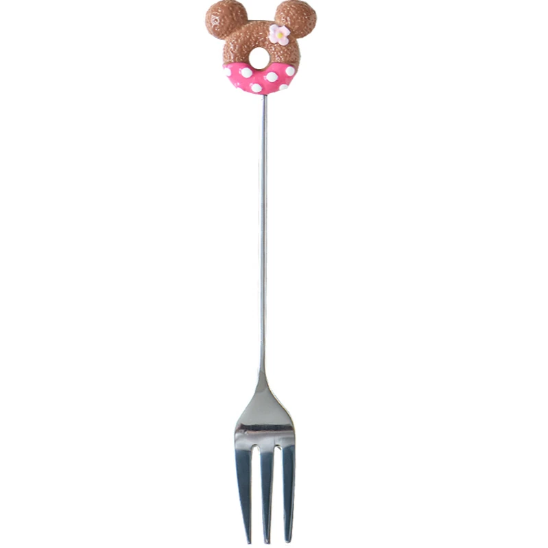 

JSWORK Fruit Fork Spoons Set Teaspoons Cutlery Party Tableware Kitchen Flatware Cute Stainless Steel Food Picks