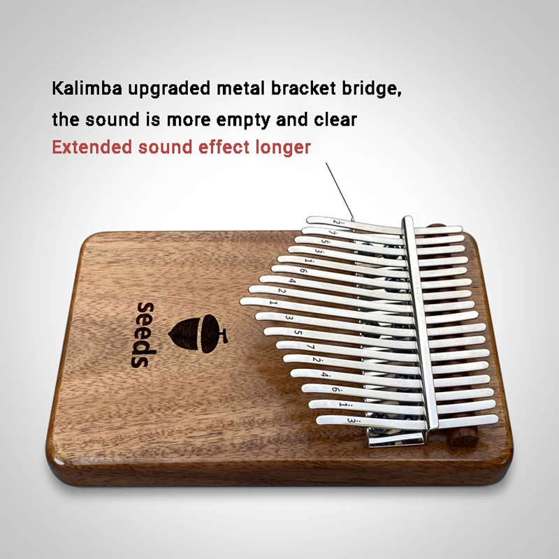 Семена металлического моста калимба 17 клавиш плоская доска деревянная