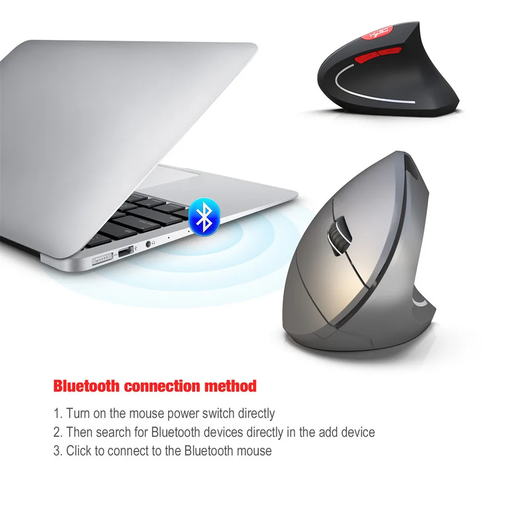 

HXSJ T29 Wireless Bluetooth 3.0 Mouse Ergonomic Design Vertical 2400DPI Mice Wireless Home Office Game Mice for PC Computer