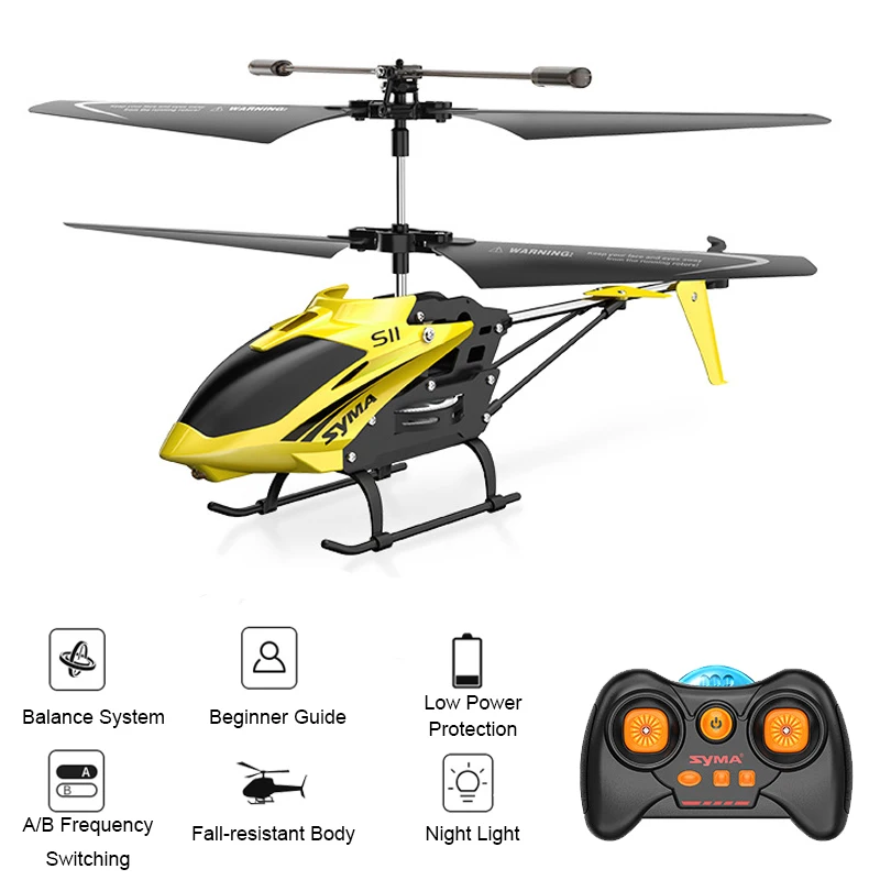 

Syma S11 2.5CH RC Helicopter Alloy Remote Control Quadcopter Built-in Gyro Mini Drone Aircraft Outdoor Toys