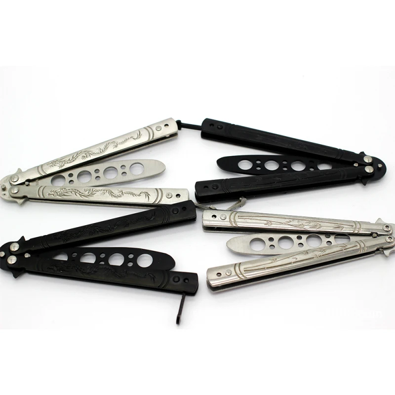 

Stainless Colorful Knife Steel Butterfly Training Balisong Trainer Tool Blunt Camping Outdoor Tools Comb