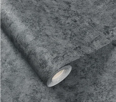 Cement dark gray Цементный серый льняной узор водостойкие обои самоклеющиеся сплошной цвет общежития спальня наклейки на стену шкафы мебель - Color: Cement dark gray