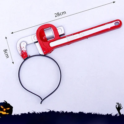 Хэллоуин оголовье смешные страшные Ax пила шприц ножницы нож поддельные Макияж