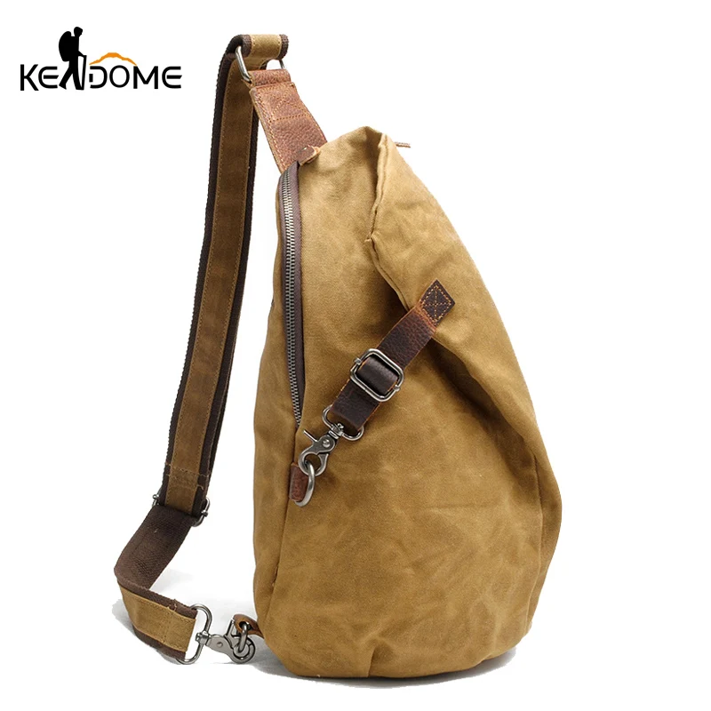 Мужская нагрудная сумка в стиле ретро холщовая поясная для рыбалки скалолазания