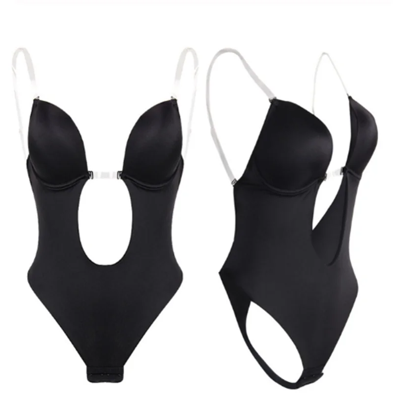 

Sexy Full Bodyshaper Bra Women Deep V Convertible Bra Thong Shapewear Backless Invisible Push Up Underwear Slimming Bodysuit