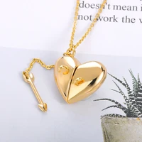 boho heart shaped couple photo note frame locket pendant for necklace women jewelry couple valentines day gift romantic gift