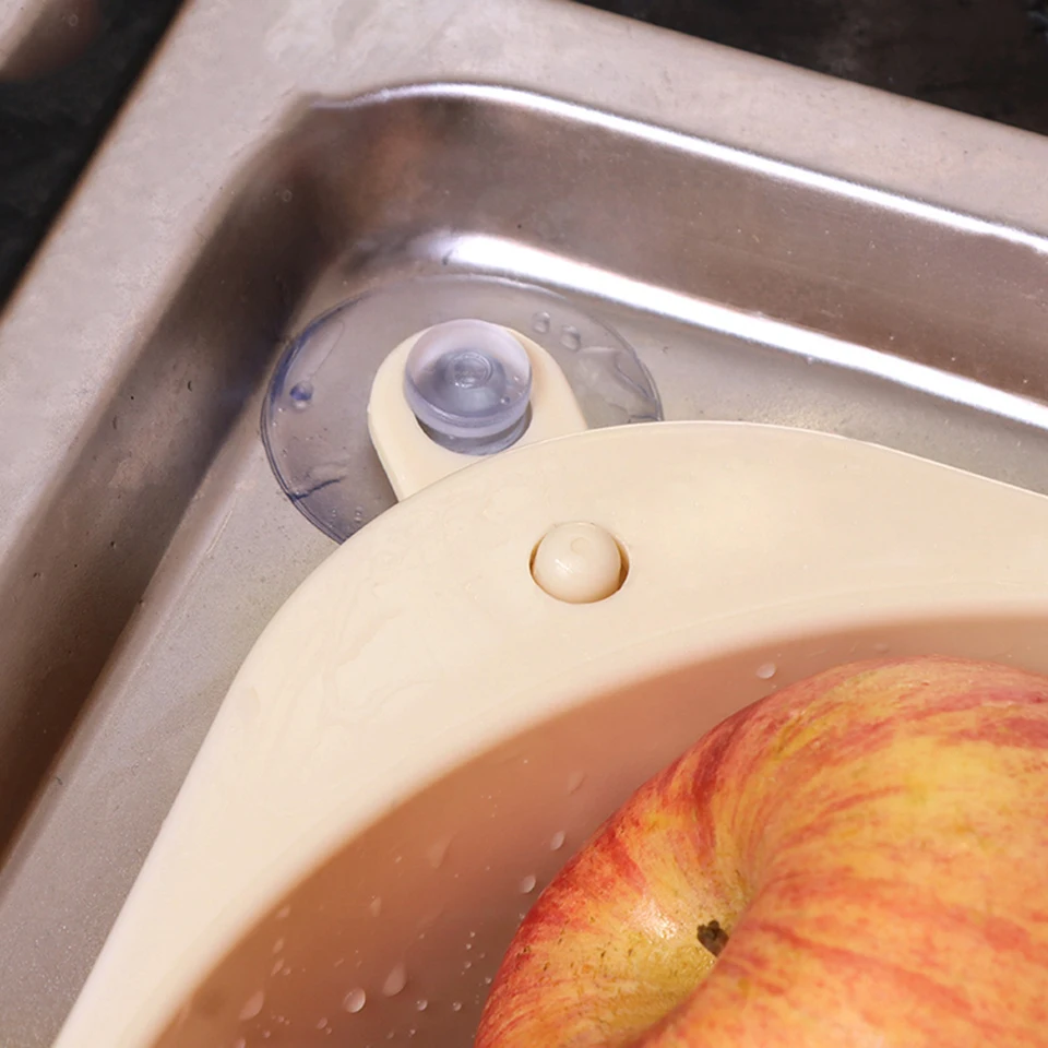 Triangular Sink Drain Shelf Drop Shipping Kitchen Gadget Vegetable Shelving Suction Cup Sponge Rack Storage Tool |