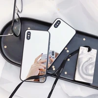 luxury clear makeup mirror tpu case for iphone xs max xr 12 11pro max shockproof cover for iphone 7 8 6s plus 11 pro phone case