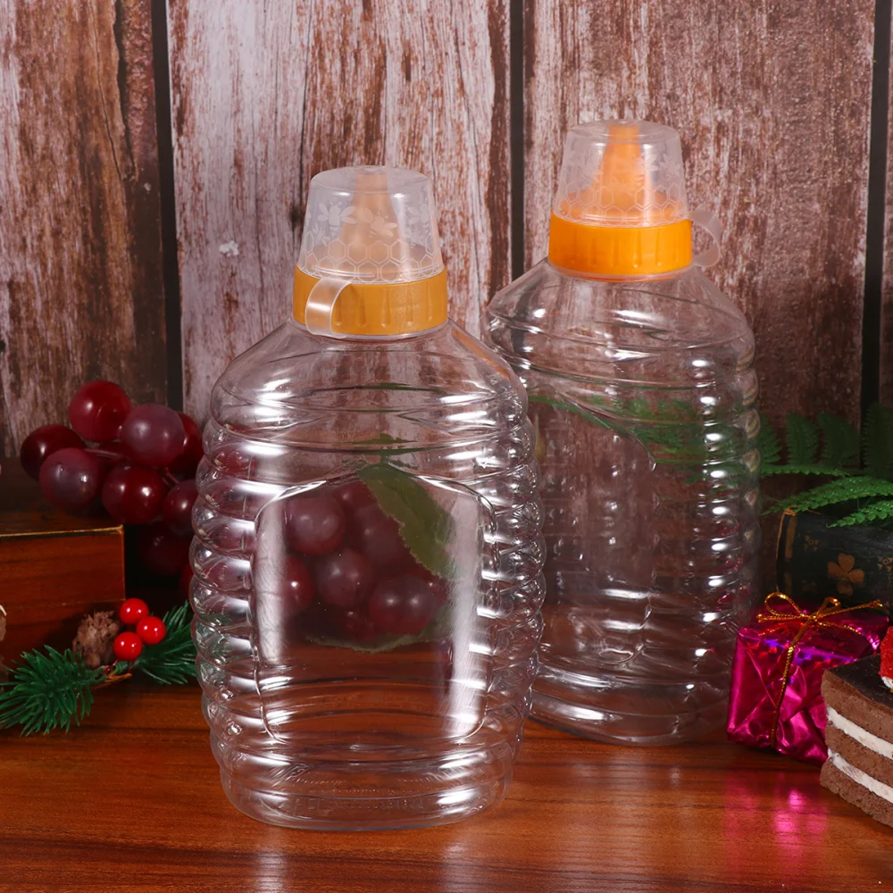 4 шт. прозрачная пластиковая бутылка для меда Упаковка еды с крышкой контейнер