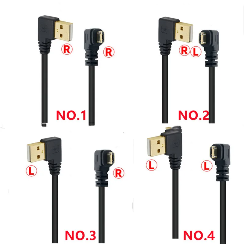 Вверх и вниз влево вправо Угловой 90 градусов USB Micro штекер к кабель для зарядки