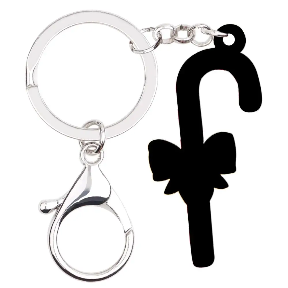 Bonsny акриловые Рождественский бантик-узел карамельный тростник брелок-кольцо