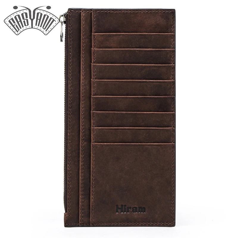 

H-iram real leather bag multi function men's zero wallet zipper mobile phone bag retro multi card card holder