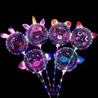 10 шт.лот светодиодные шары с ручкой, прозрачные свадебные шары Bobo, украшения для дня рождения, детские рождественские игрушки, светодиодные шары