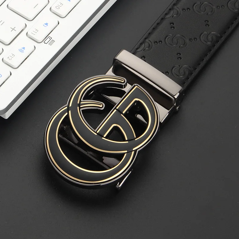 

Men's And Women's Double G Trousers Belt Head Layer Cowhide Embossed Casual Business All-Match Men's Genuine Leather Luxury Belt