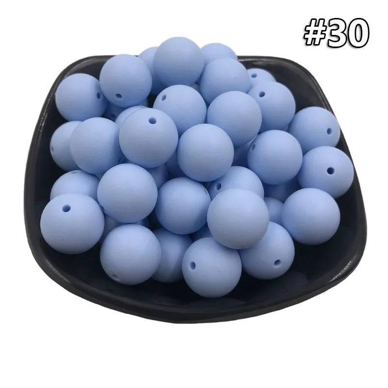 Silicone teether 30 20 шт. Силиконовая Круглая Бусина 12 мм Экологичное Сенсорное ожерелье-прорезыватель для кормления пищи аксессуары DIY Ювелирные изделия Детский Прорезыватель игрушка - Цвет: Silicone teether 30