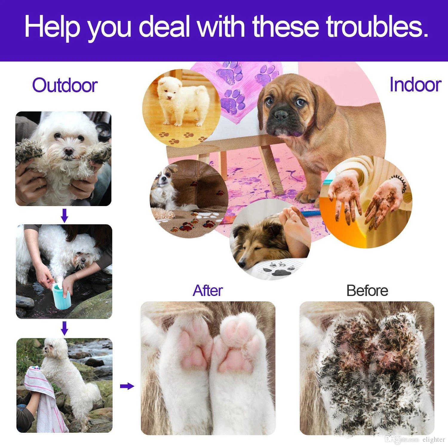 Мягкое приспособление для очистки лап собак силиконовая щетка мытья