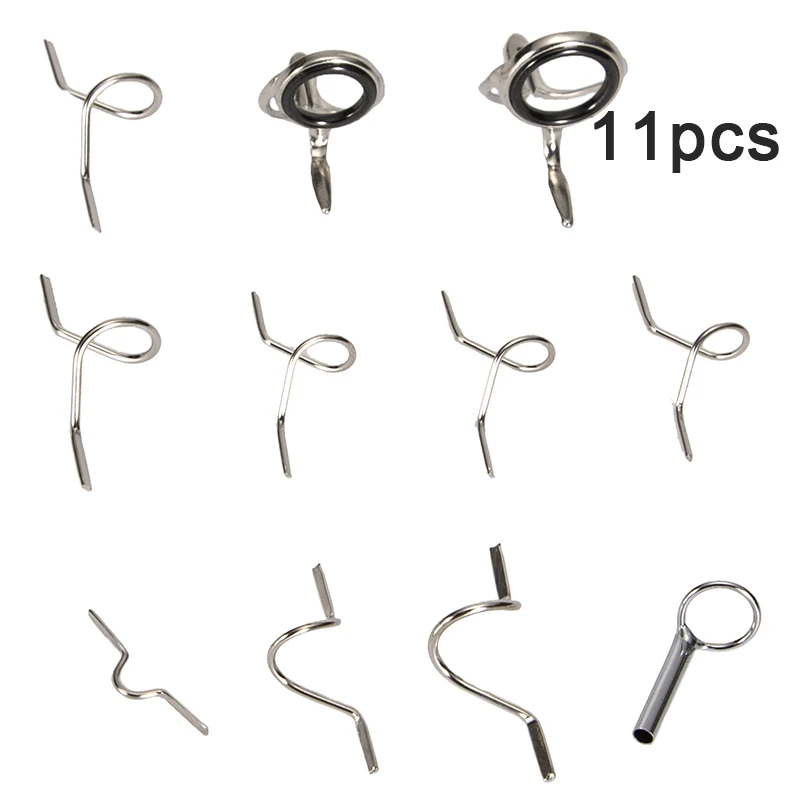 11pcs Maximumcatch Titanium/chrome Fly Rod Guides Set For 9ft 4wt To 10wt Tip Hook Fishing Accessory | Спорт и развлечения