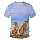 Футболка Мужскаяженская с 3D-принтом сиамского льватигра, уличная мода в стиле Харадзюку, с круглым вырезом, лето