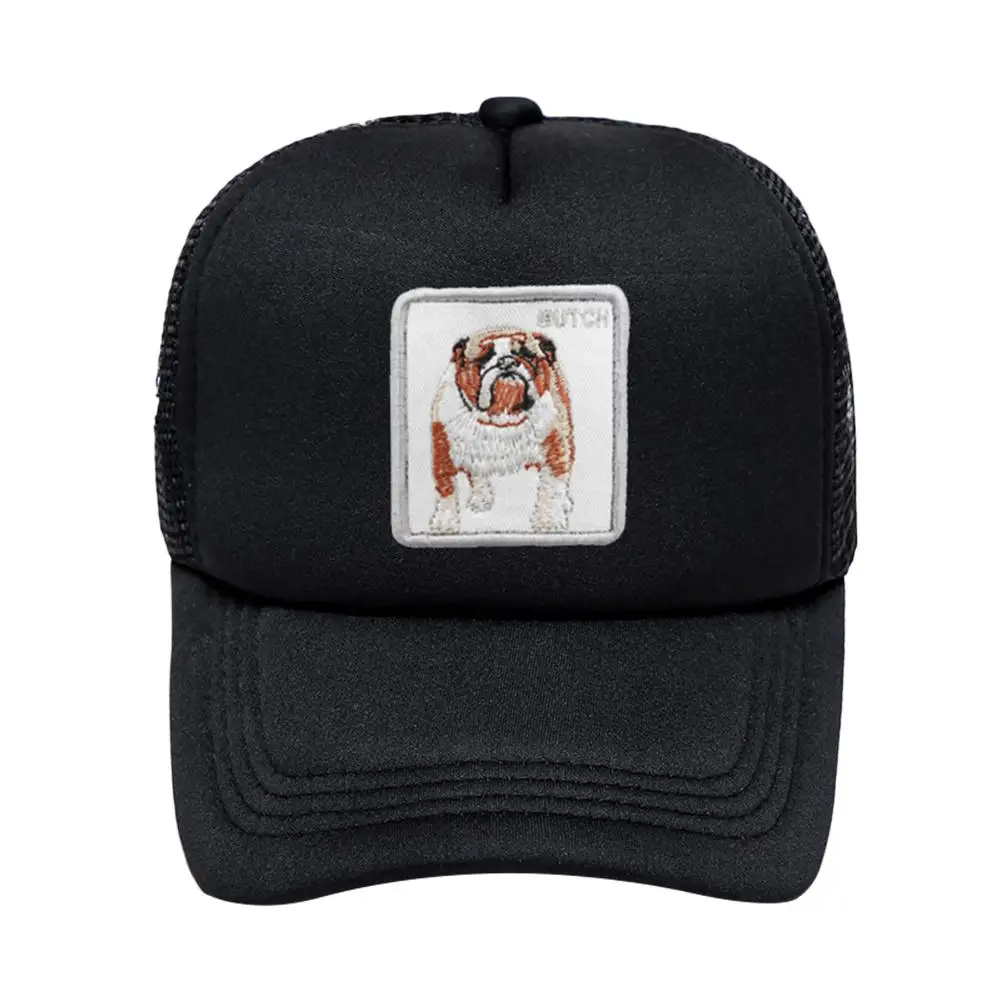 Хип-хоп шапки мужские и женские собаки вышивка остроконечная бейсбольная кепка